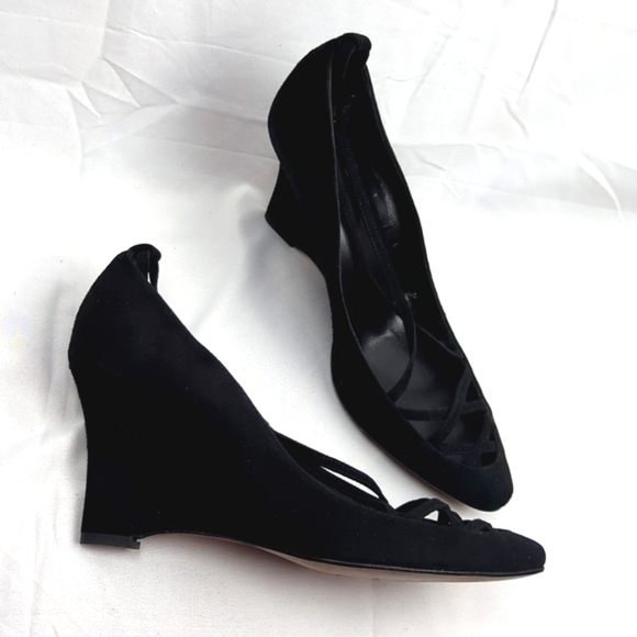 🆕🌿NICOLE FARHI SUEDE WEDGE SHOES🌿 - Picture 5 of 16